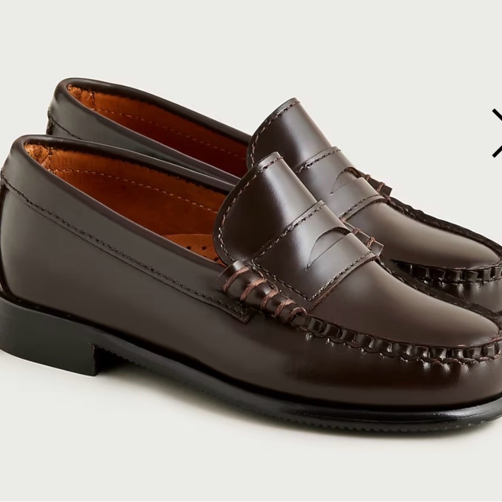 J. Crew Dark Brown Leather Penny Loafers for Kids